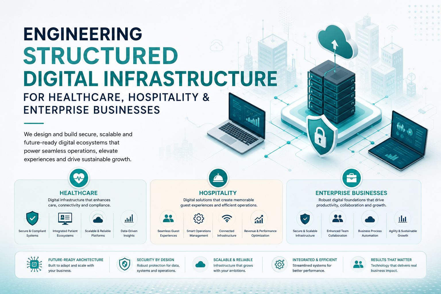 Engineering Structured Digital Infrastructure for Healthcare, Hospitality & Enterprise Businesses